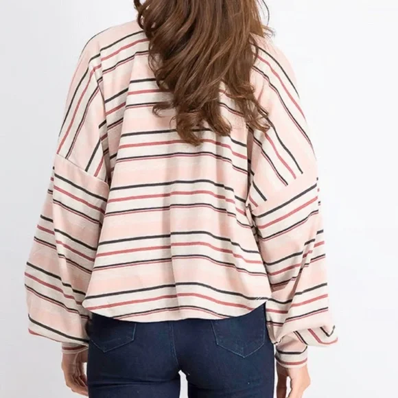 Free people striped split hem top - Picture 3 of 6